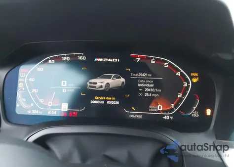 2022 BMW M240 I xDrive z USA, uszkodzony, nr VIN 3MW53CM06N8C33528